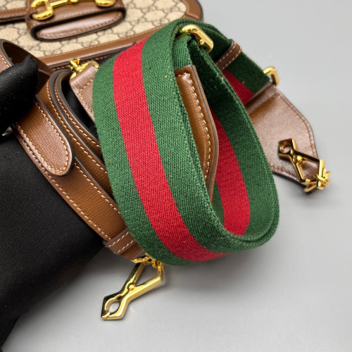 Gucci Small Horsebit 1955 GG Supreme Monogram Brown