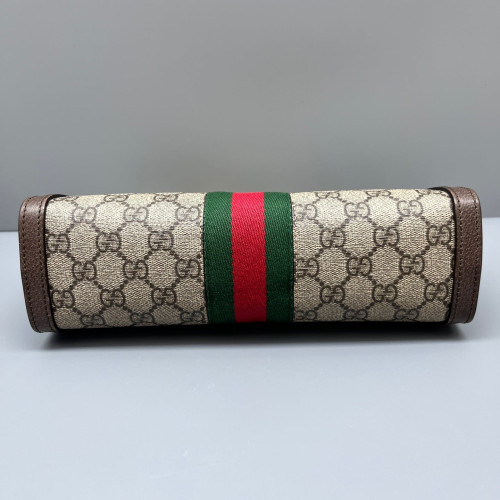 Gucci Small Ophidia Chain Shoulder Bag GG Supreme Monogram Beige Brown Green