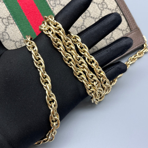 Gucci Small Ophidia Chain Shoulder Bag GG Supreme Monogram Beige Brown Green