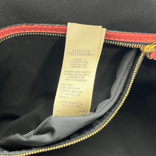 Burberry Small Orchard Bowling Bag House Check Beige Red Black