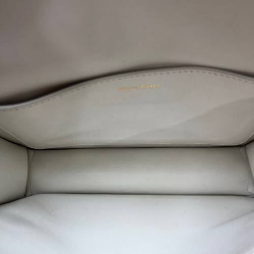 Miu Miu Crystal Shoulder Bag Calfskin White