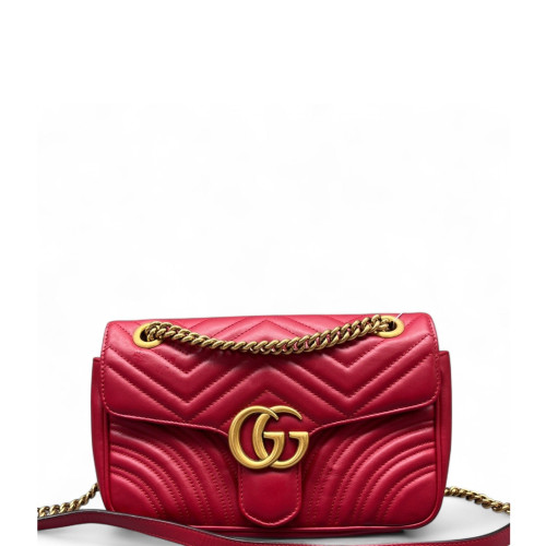 Gucci Matelasse Medium GG Marmont Calfskin Red
