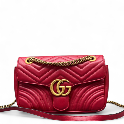 Gucci Matelasse Medium GG Marmont Calfskin Red