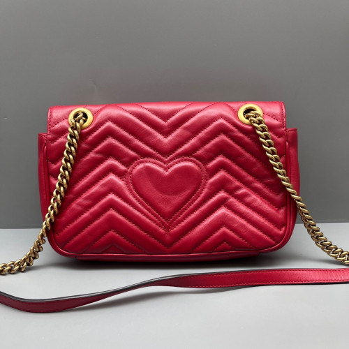 Gucci Matelasse Medium GG Marmont Calfskin Red