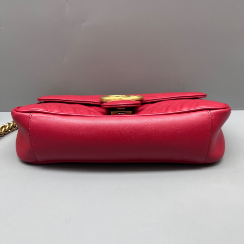 Gucci Matelasse Medium GG Marmont Calfskin Red