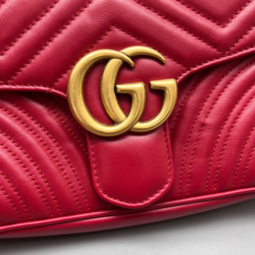 Gucci Matelasse Medium GG Marmont Calfskin Red