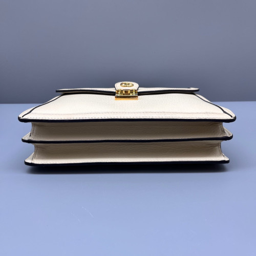 Gucci Web Medium Ophidia Padlock Top Handle Calfskin Beige