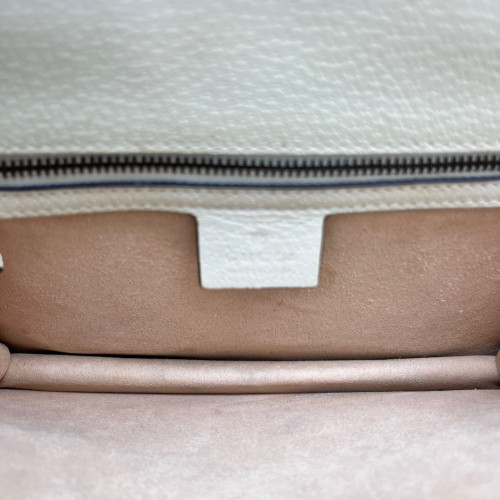 Gucci Web Medium Ophidia Padlock Top Handle Calfskin Beige