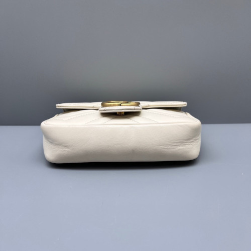 Gucci Matelasse Super Mini GG Marmont Calfskin White