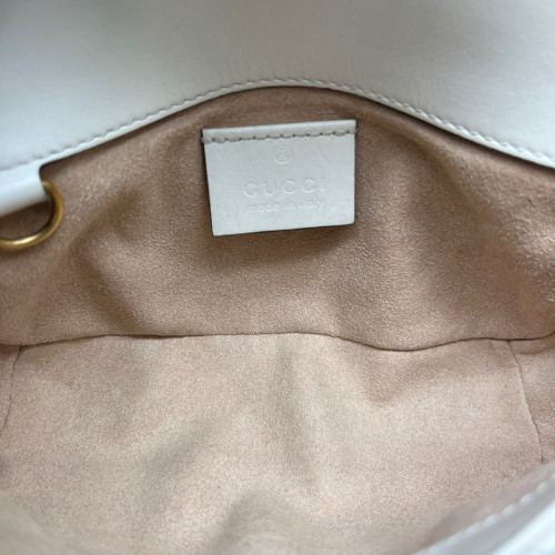 Gucci Matelasse Super Mini GG Marmont Calfskin White