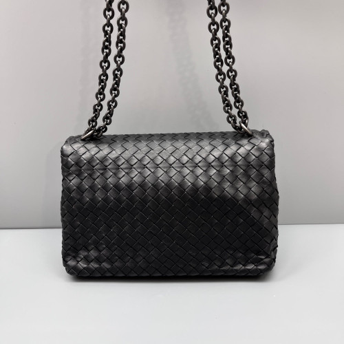 Bottega Veneta Medium Olimpia Shoulder Bag Calfskin Intrecciato Black