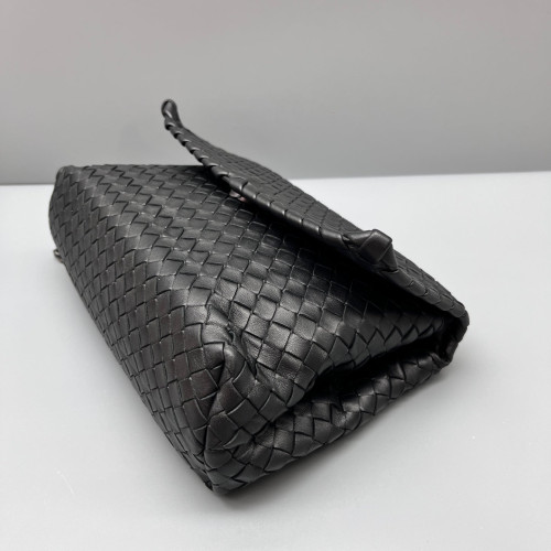 Bottega Veneta Medium Olimpia Shoulder Bag Calfskin Intrecciato Black