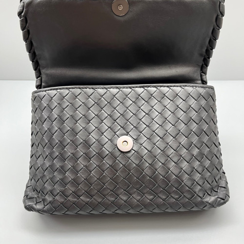 Bottega Veneta Medium Olimpia Shoulder Bag Calfskin Intrecciato Black