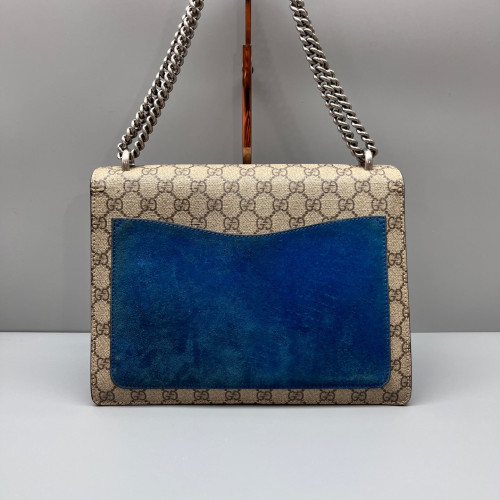 Gucci Dionysus GG Supreme Monogram Suede Beige Blue