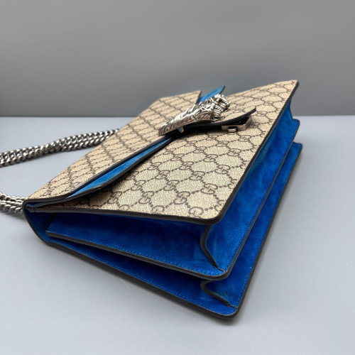 Gucci Dionysus GG Supreme Monogram Suede Beige Blue