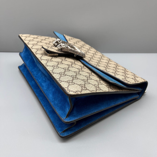 Gucci Dionysus GG Supreme Monogram Suede Beige Blue