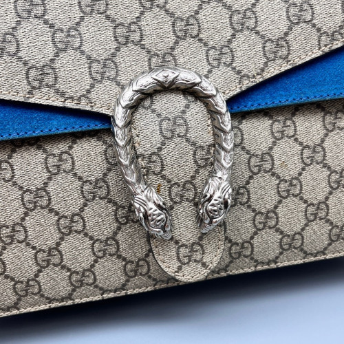 Gucci Dionysus GG Supreme Monogram Suede Beige Blue
