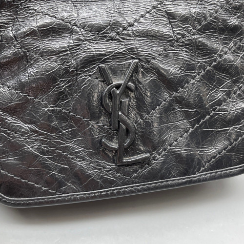 Yves Saint Laurent Mini Niki Chain Pull Up Leather Black