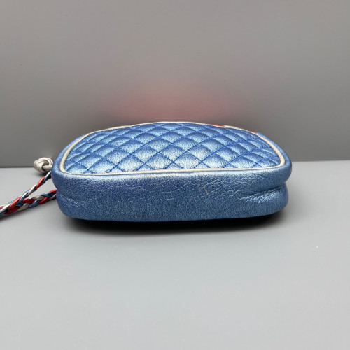Gucci Crossbody Bag Calfskin Red Blue Silver