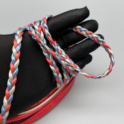 Gucci Crossbody Bag Calfskin Red Blue Silver