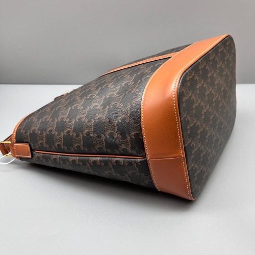Celine Triomphe Bucket Bag Mediun Triomphe Brown Black Celine Triomphe Bucket Bag Mediun Triomphe Brown Black