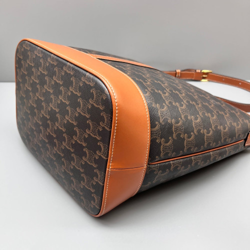 Celine Triomphe Bucket Bag Mediun Triomphe Brown Black Celine Triomphe Bucket Bag Mediun Triomphe Brown Black