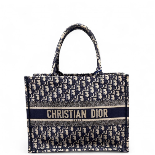 Dior Medium Book Tote Oblique Beige Navy Black
