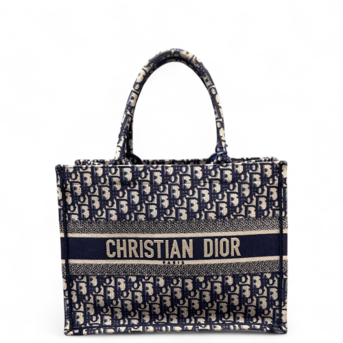 Dior Medium Book Tote Oblique Beige Navy Black