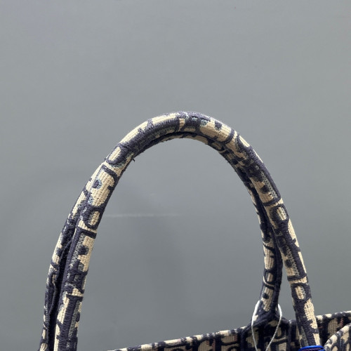 Dior Medium Book Tote Oblique Beige Navy Black