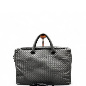 Bottega Veneta Intrecciato Briefcase Large Calfskin Intrecciato Grey