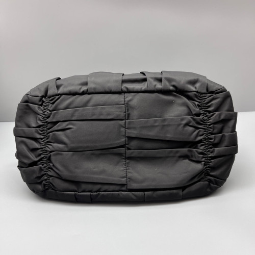 Prada Medium Gaufre Buckle Satchel Calfskin Re Nylon Black
