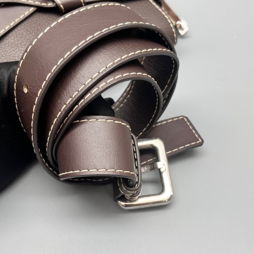 Loewe Small Gate Suede Grained Calfskin Dark Brown