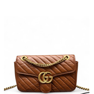 Gucci Matelasse Small GG Marmont Calfskin Tan