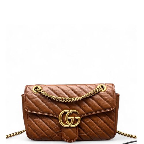 Gucci Matelasse Small GG Marmont Calfskin Tan