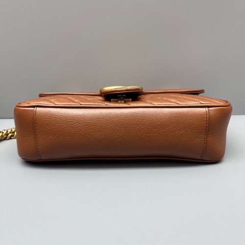 Gucci Matelasse Small GG Marmont Calfskin Tan