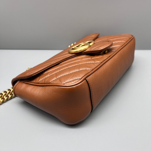 Gucci Matelasse Small GG Marmont Calfskin Tan