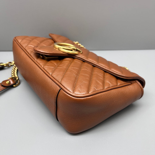 Gucci Matelasse Small GG Marmont Calfskin Tan