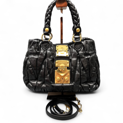 Miu Miu Two-Way Bag Calfskin Black