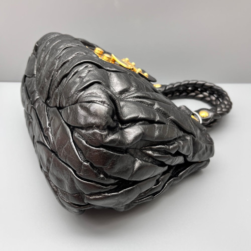 Miu Miu Two-Way Bag Calfskin Black
