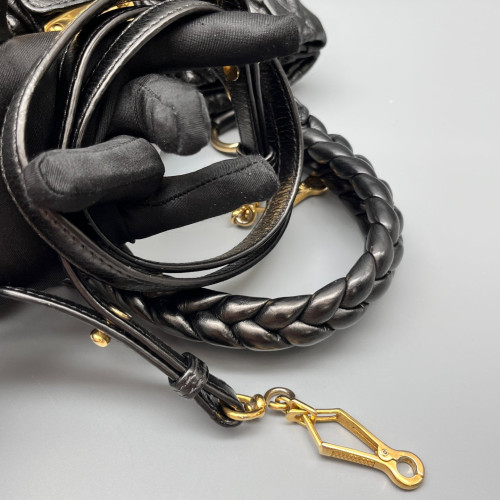 Miu Miu Two-Way Bag Calfskin Black