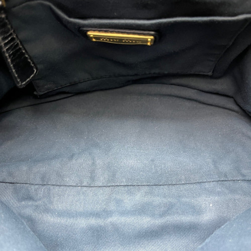 Miu Miu Two-Way Bag Calfskin Black
