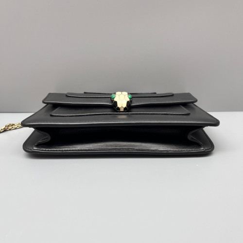 Bvlgari Medium Serpenti Forever Shoulder Bag Calfskin Black