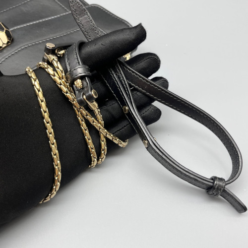 Bvlgari Medium Serpenti Forever Shoulder Bag Calfskin Black