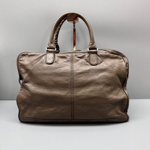 Balenciaga Studded Briefcase Arena Lambskin Brown