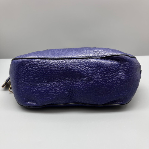 Burberry Small Orchard Bowling Bag Grained Calfskin Dark Blue