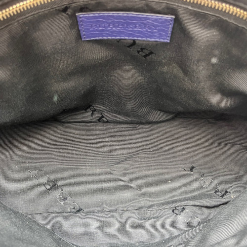 Burberry Small Orchard Bowling Bag Grained Calfskin Dark Blue