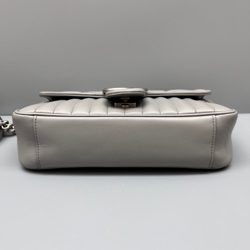 Gucci Matelasse Small GG Marmont Calfskin Grey