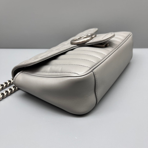 Gucci Matelasse Small GG Marmont Calfskin Grey