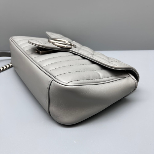 Gucci Matelasse Small GG Marmont Calfskin Grey