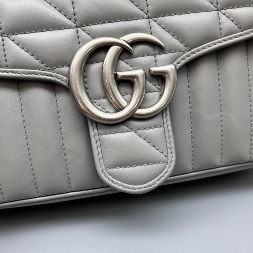 Gucci Matelasse Small GG Marmont Calfskin Grey